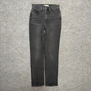 Madewell Womens The Perfect Vintage Jean Black Denim Straight Leg Size 24